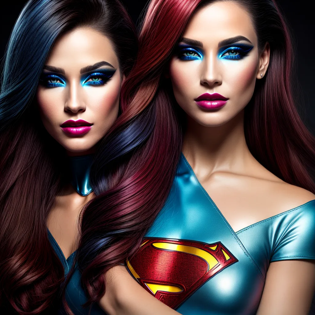 Mulher superhero maquiagem fantasia