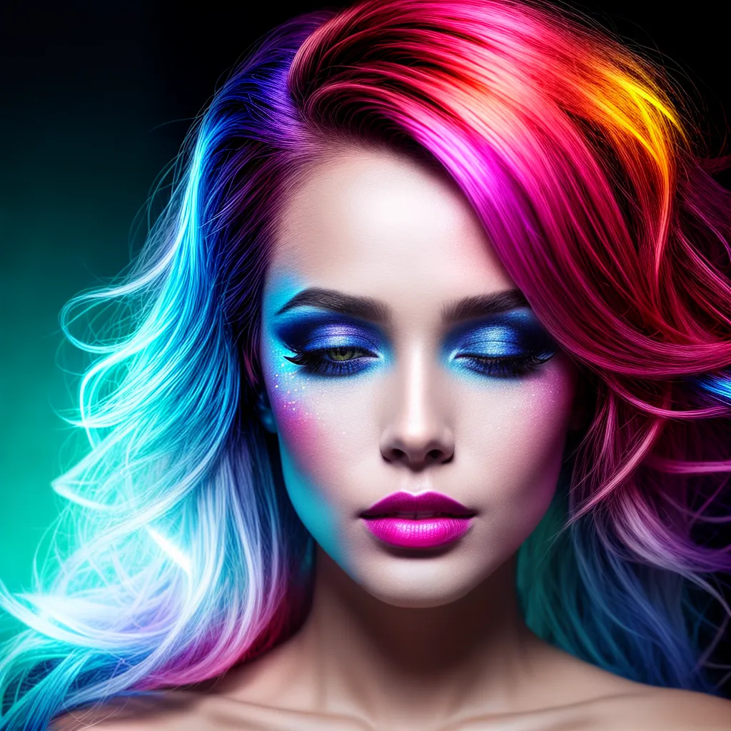 Maquiagem fantasia neon brilho mulher