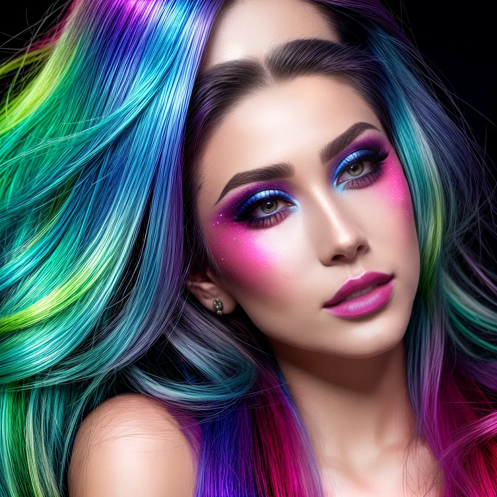 Maquiagem fantasia neon mulher