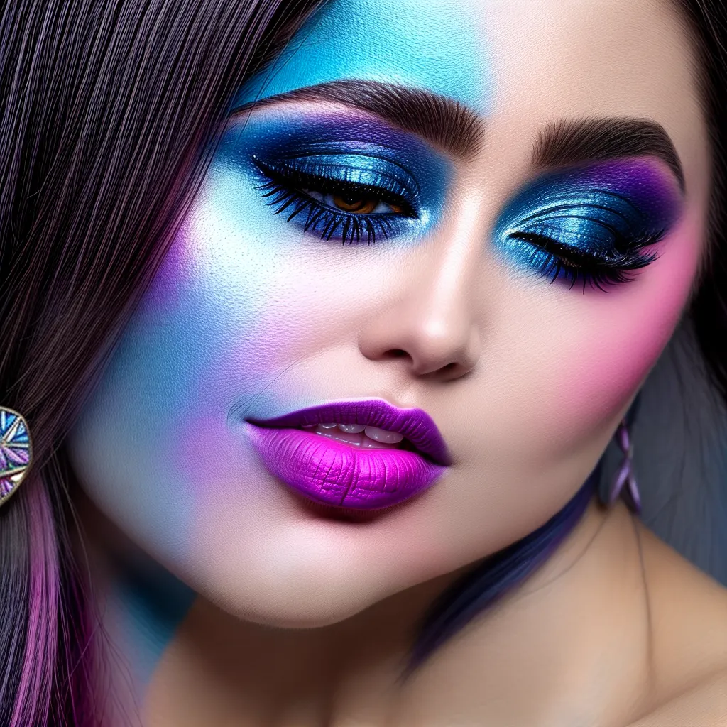 Maquiagem fantasia mulher cores vibrantes