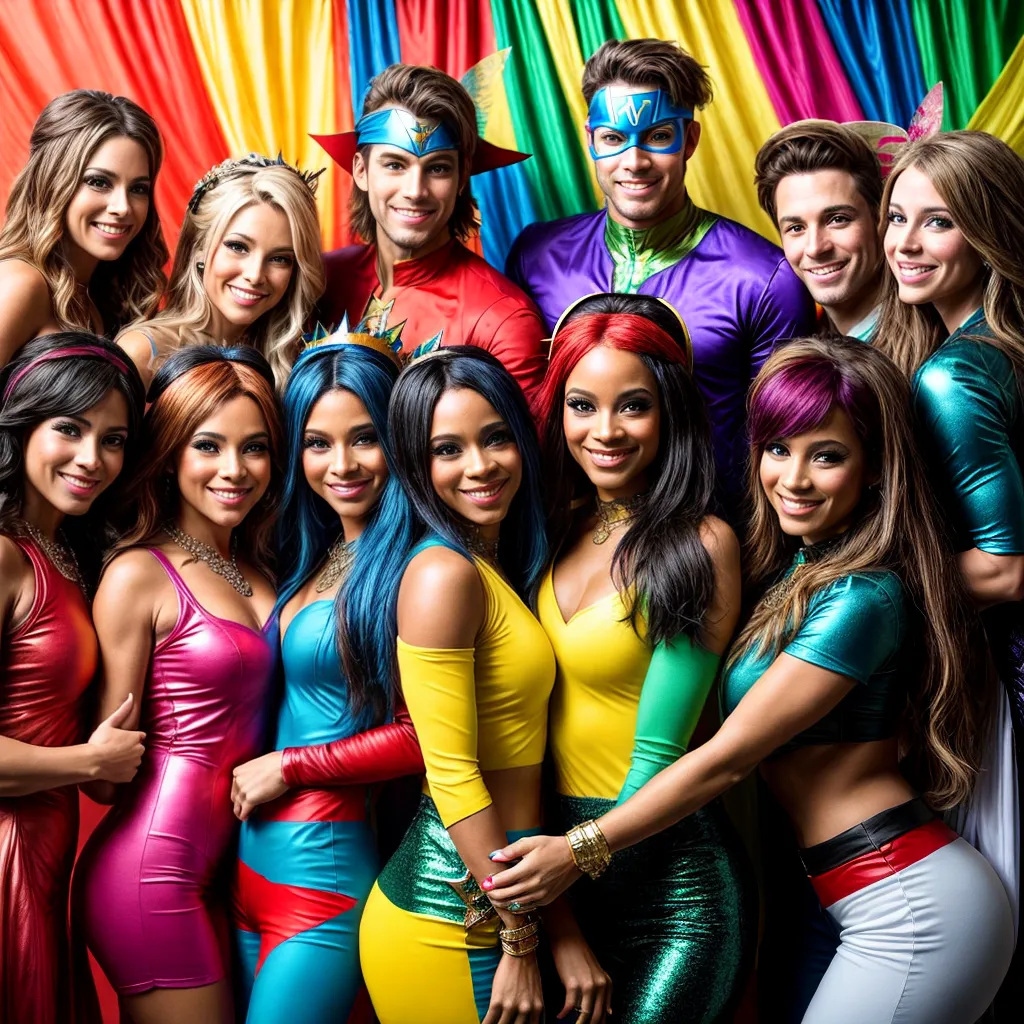 amigos fantasias coloridas festa tematica Amigos fantasias coloridas festa temática