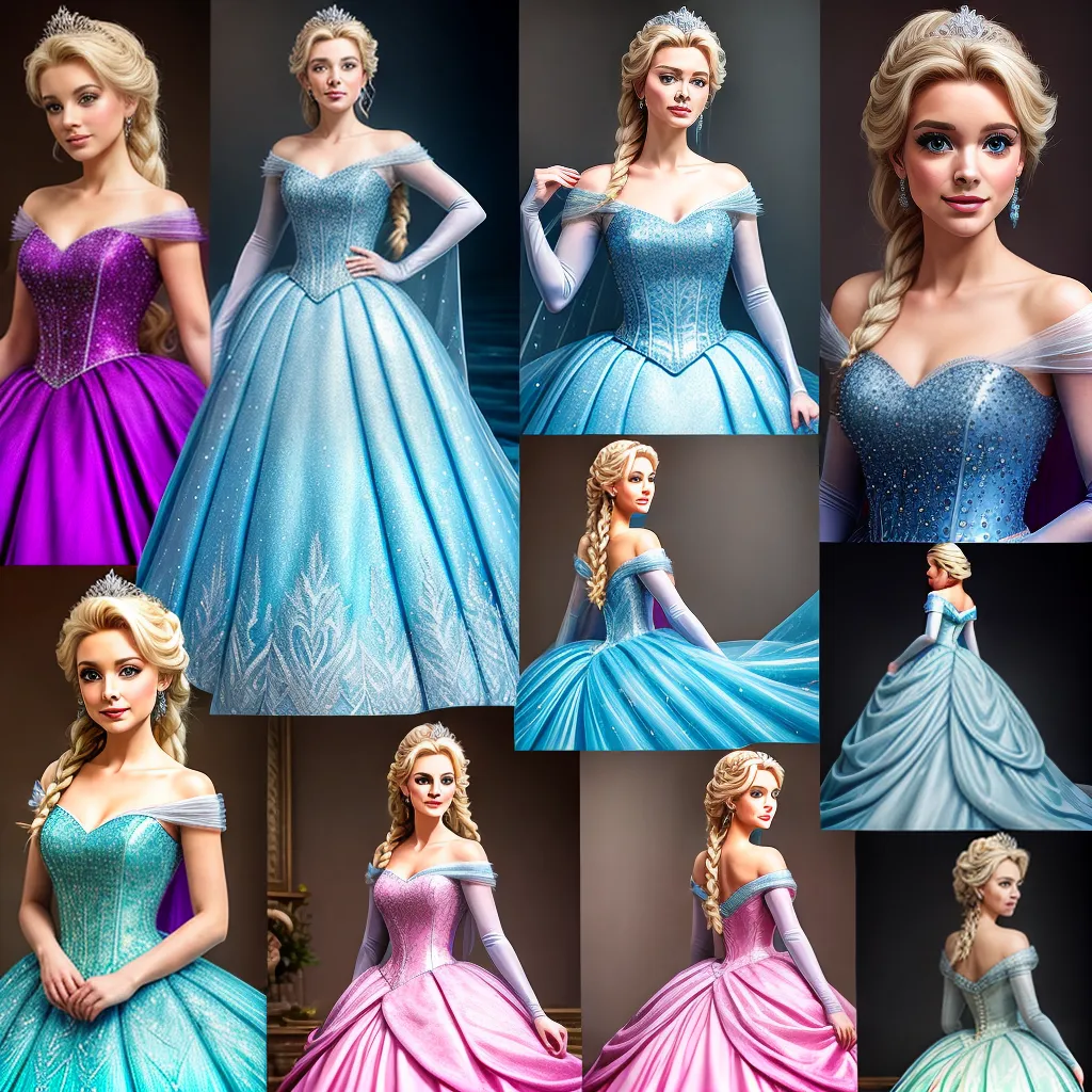 Fantasias princesas cinderela elsa collage
