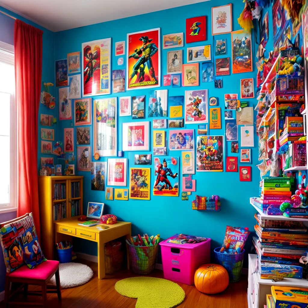 Quarto infantil fantasias super-heróis espelho