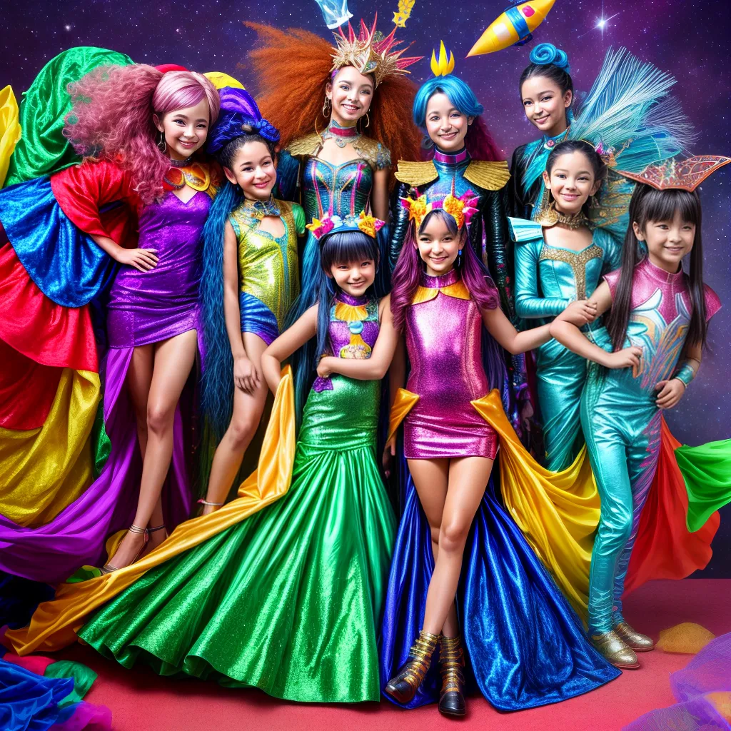 Fantasias criativas crianças sorrisos