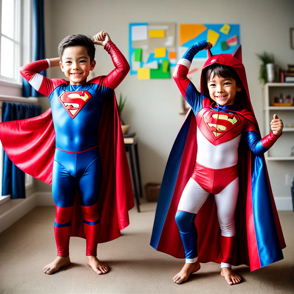 crianca superheroi sorriso criativo Criança super-herói sorriso criativo