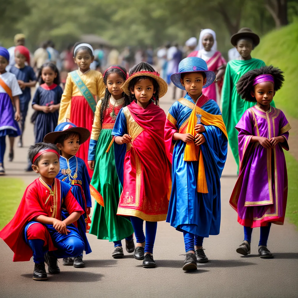 Crianças diversidade culturas imaginação