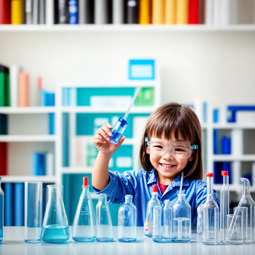 Criança ciência experimentos alegria