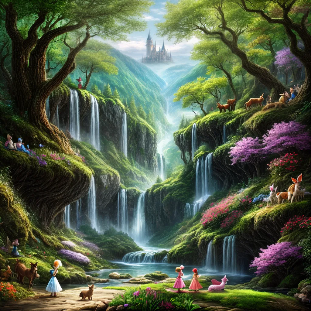 floresta magica fadas animais castelo Floresta mágica fadas animais castelo