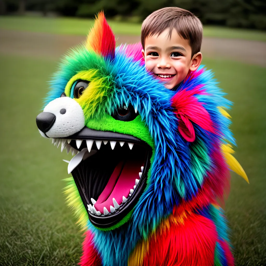 Menino monstro sorriso imaginação