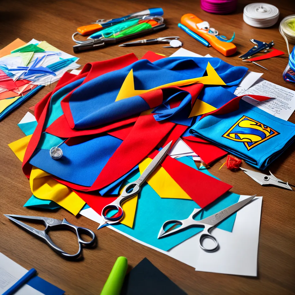 Criação fantasia super-herói materiais