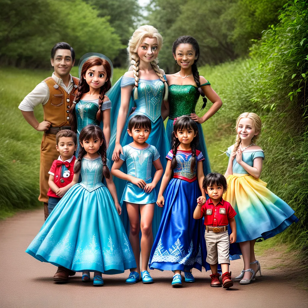 Crianças fantasiadas personagens animados