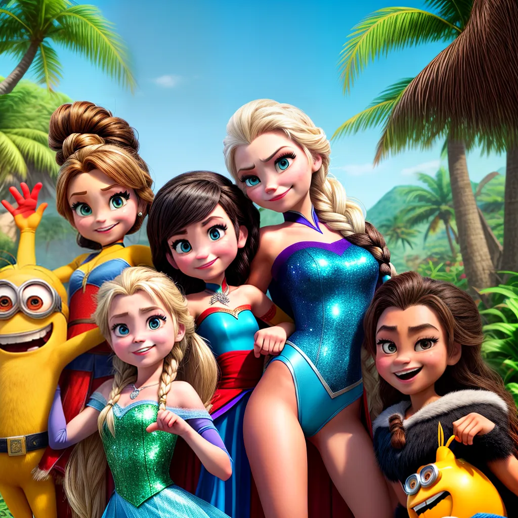 Crianças personagens filme animado alegria