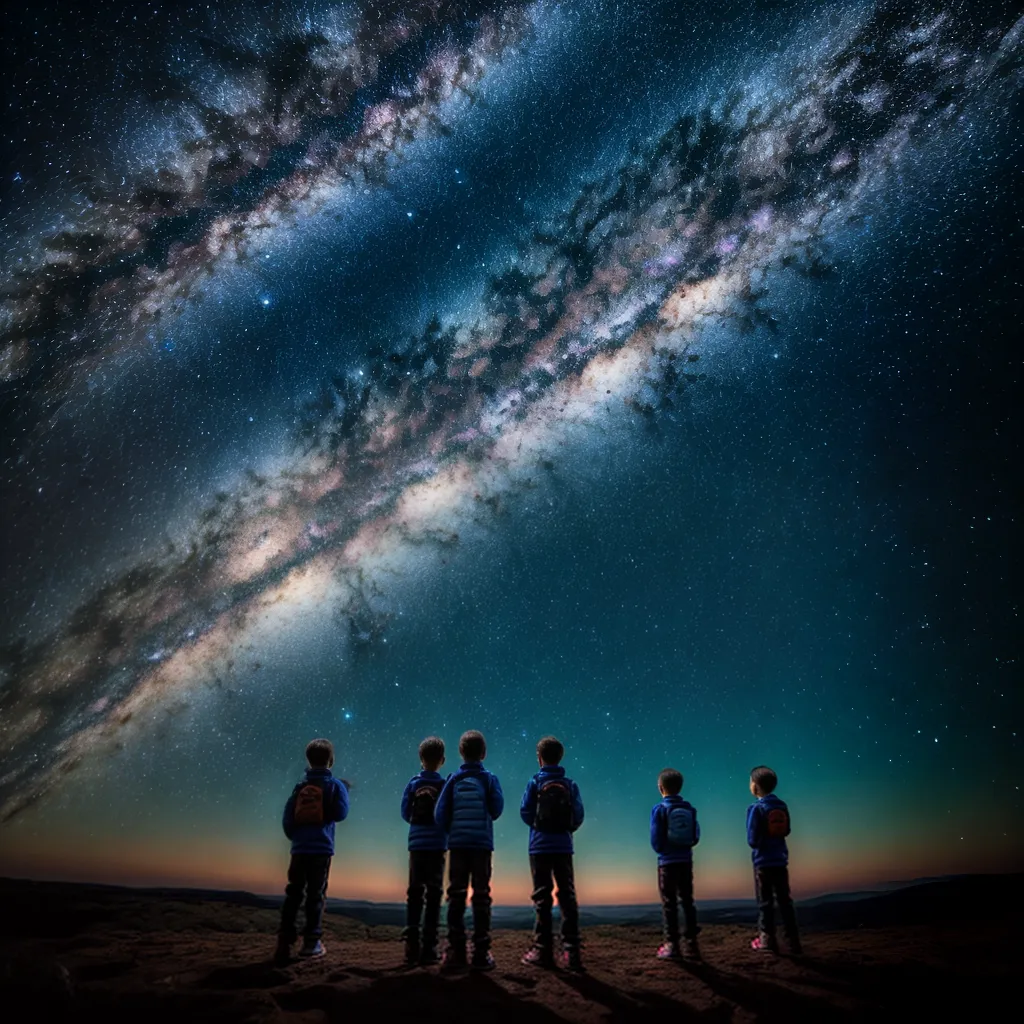 Crianças espaco exploração estrelas
