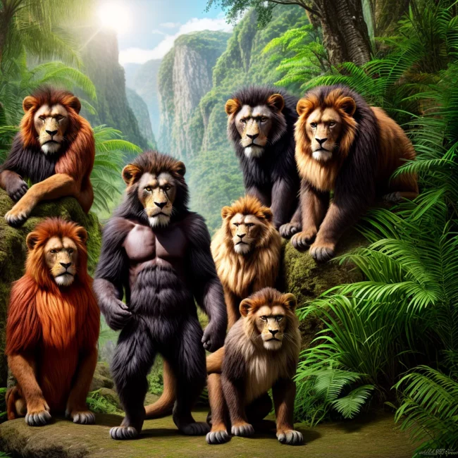 criancas animais selva aventura