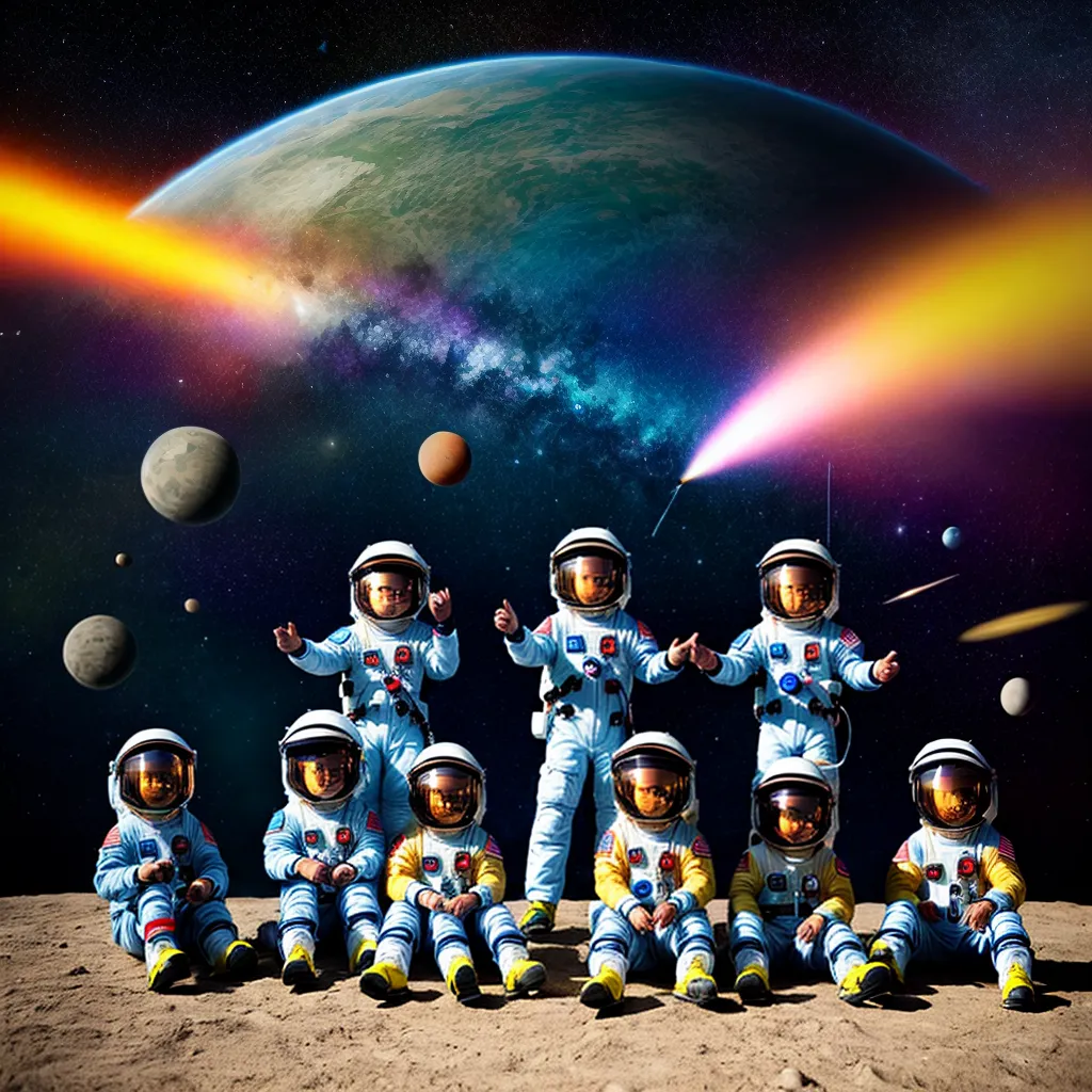 criancas astronautas sorrisos imaginacao Crianças astronautas sorrisos imaginação