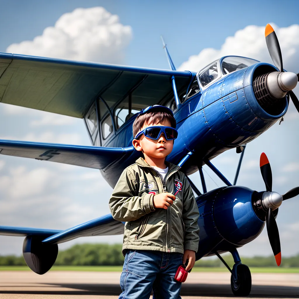 Criança piloto avião brinquedo