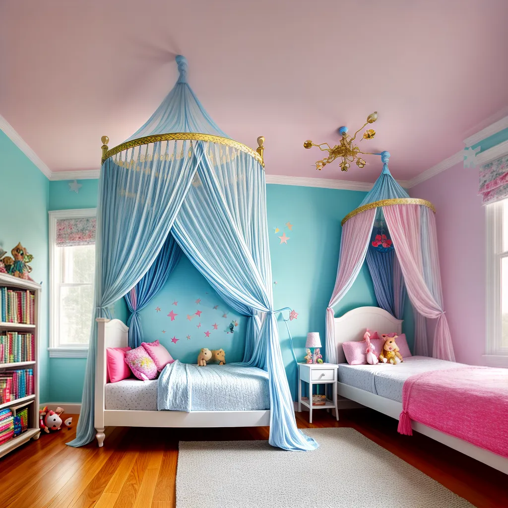 Quarto infantil sono fantasias coloridas