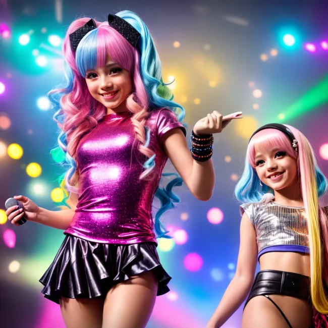 crianca artista fantasia microfone