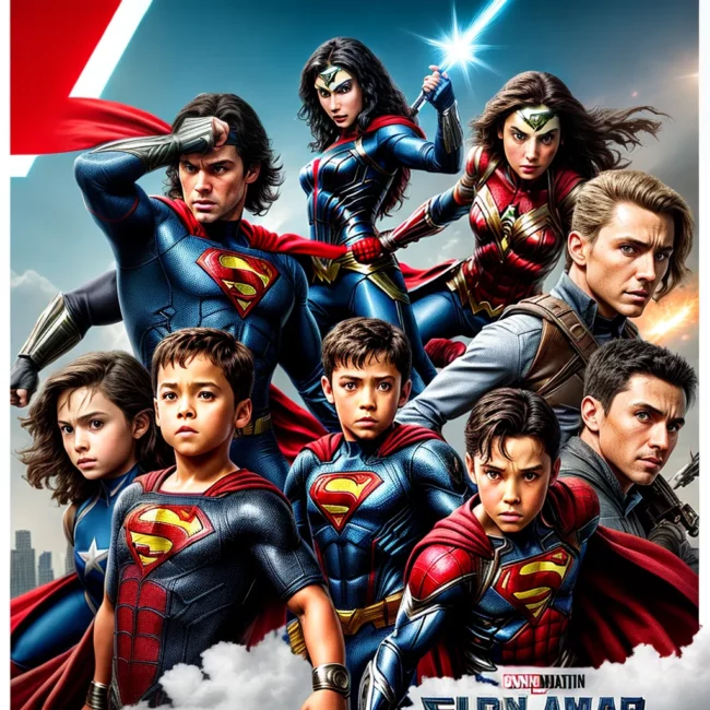 criancas excitadas poster super herois criancas excitadas poster super herois