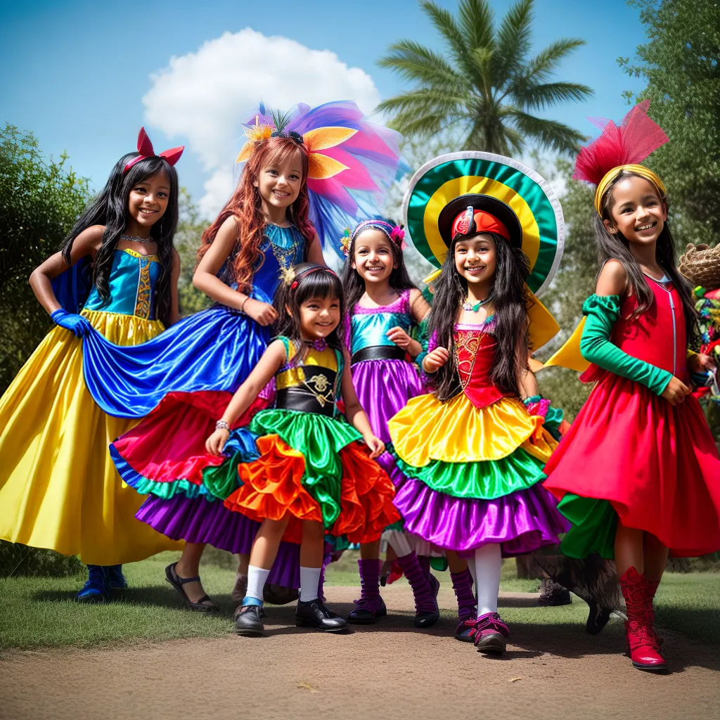 Crianças fantasias coloridas diversão mágica