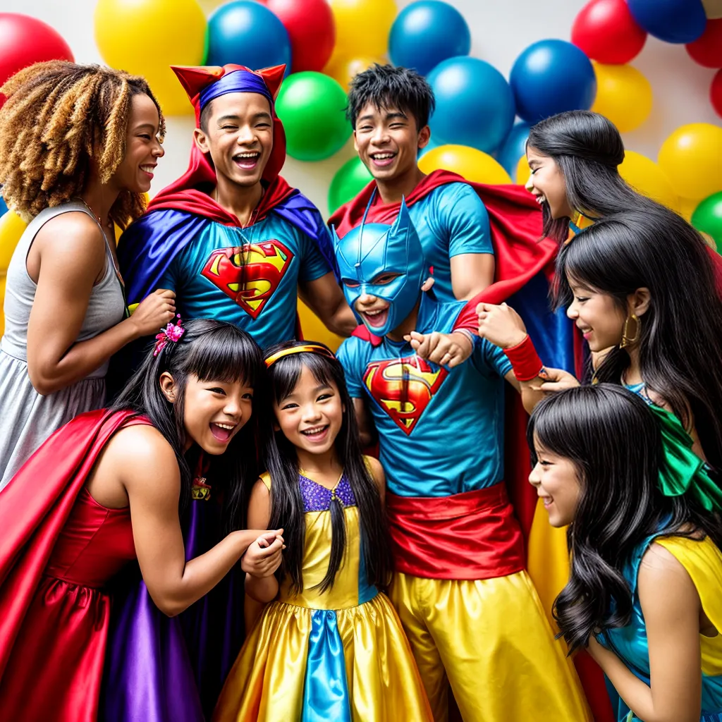Crianças festa temática alegria imaginação