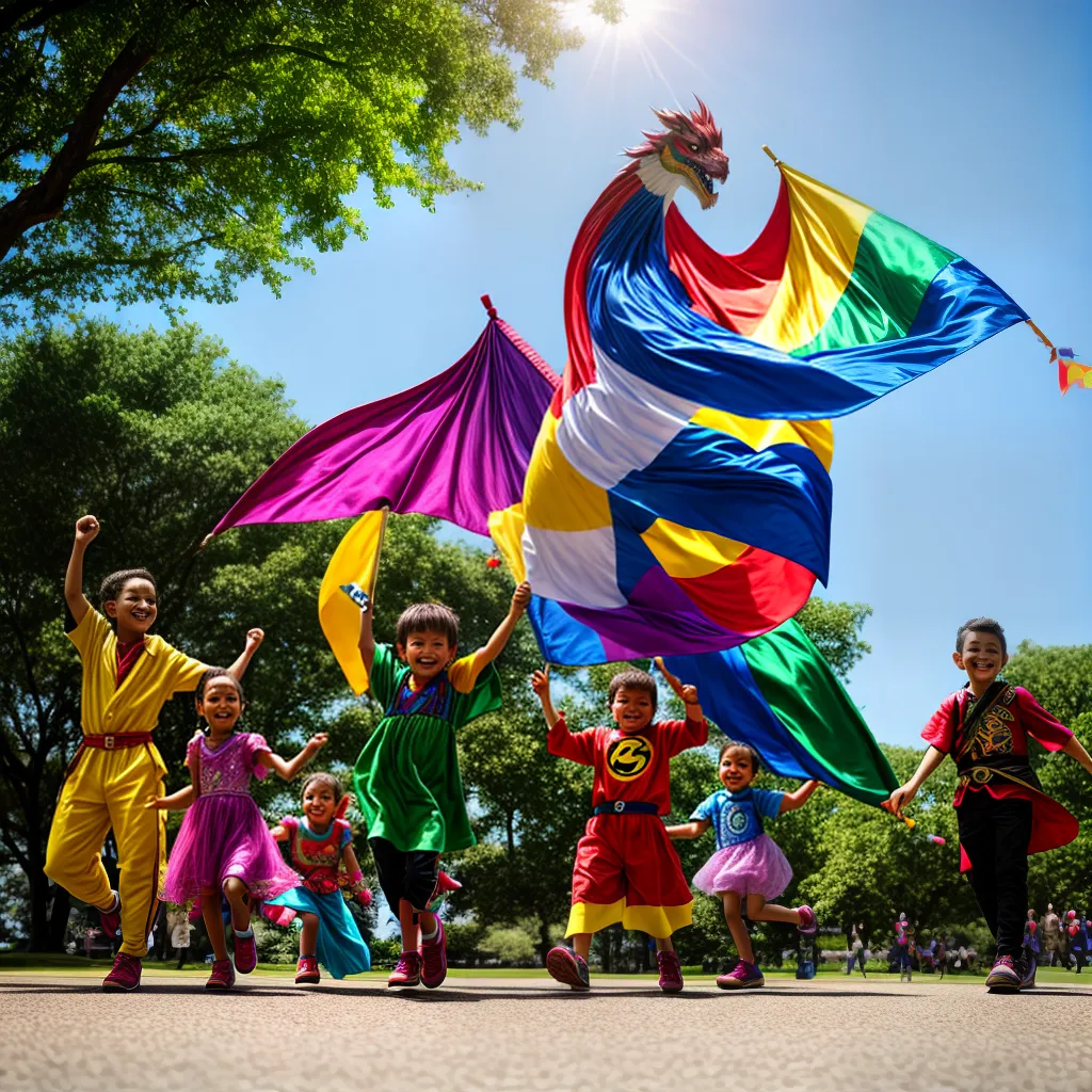 Crianças imaginação diversão parque