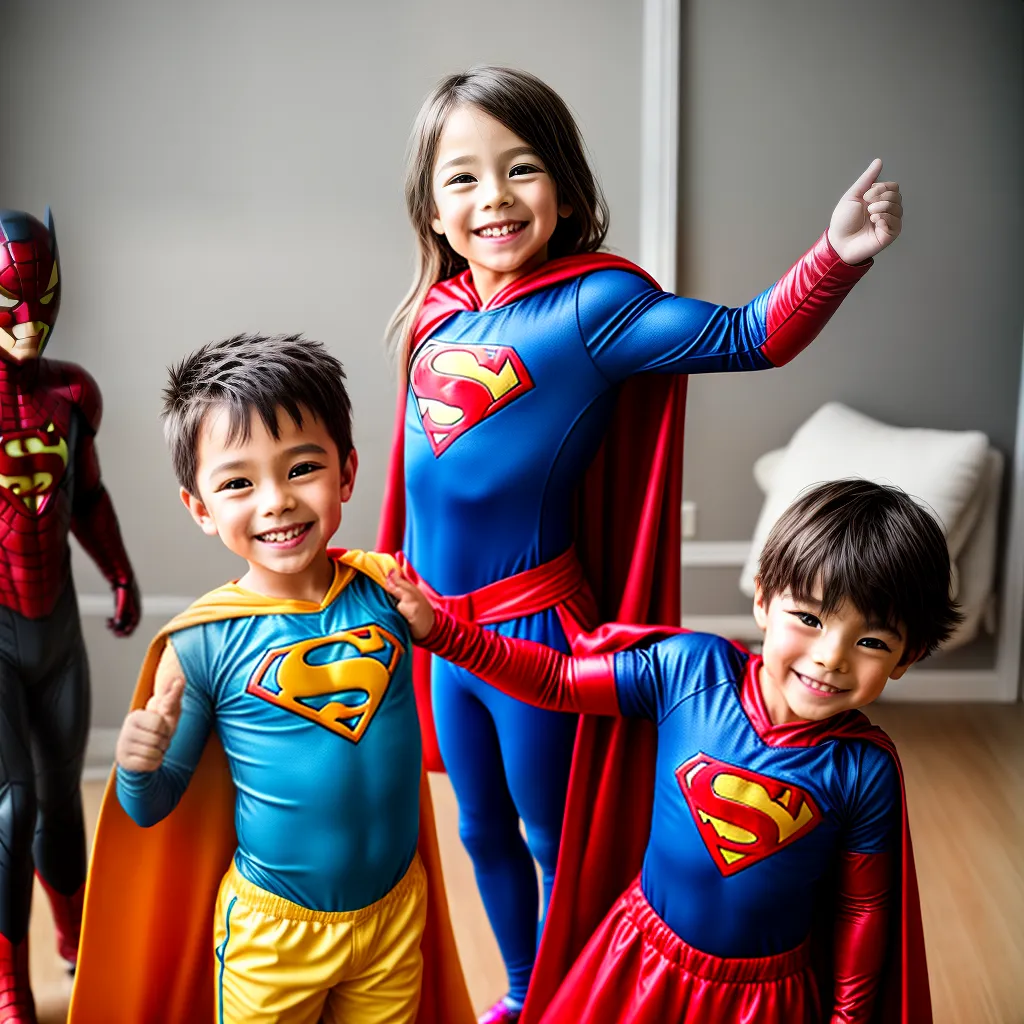 Criança super herói imaginação espelho