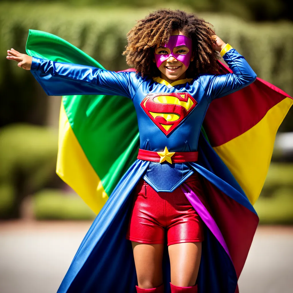 Criança super-herói sorriso imaginação