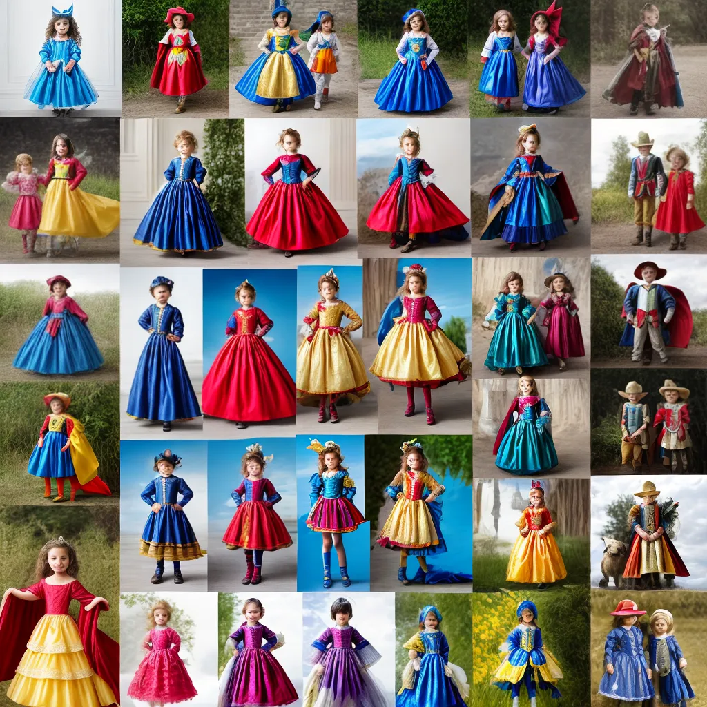 Evolução trajes infantis cowboys super-heróis futurista