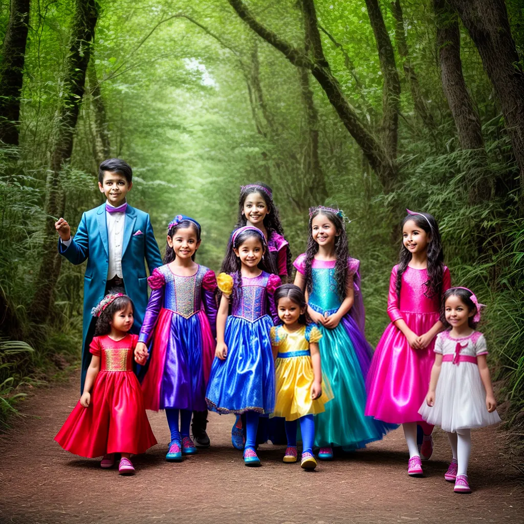 criancas fantasias coloridas floresta imaginacao Crianças fantasias coloridas floresta imaginação