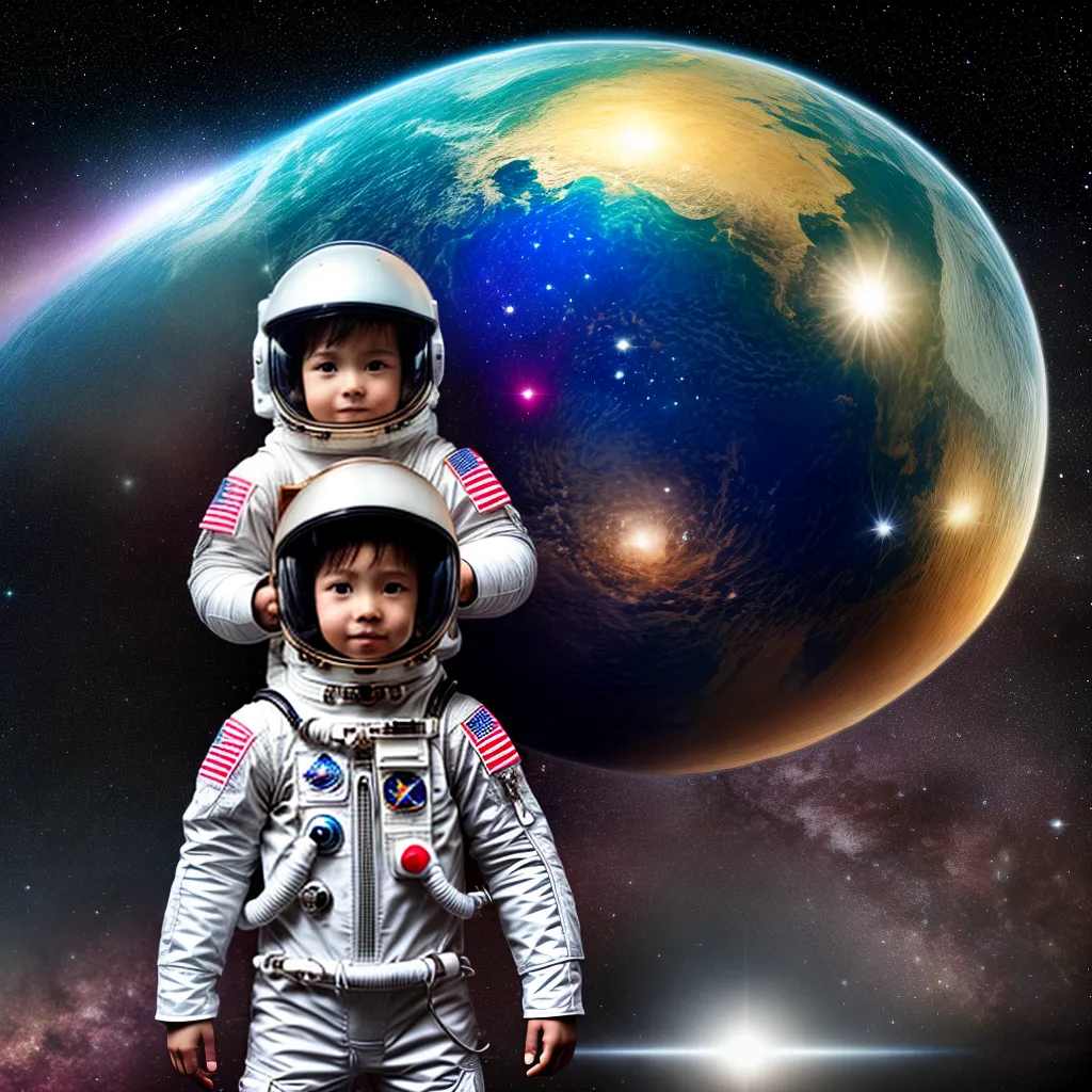 Criança astronauta fantasia nave espacial
