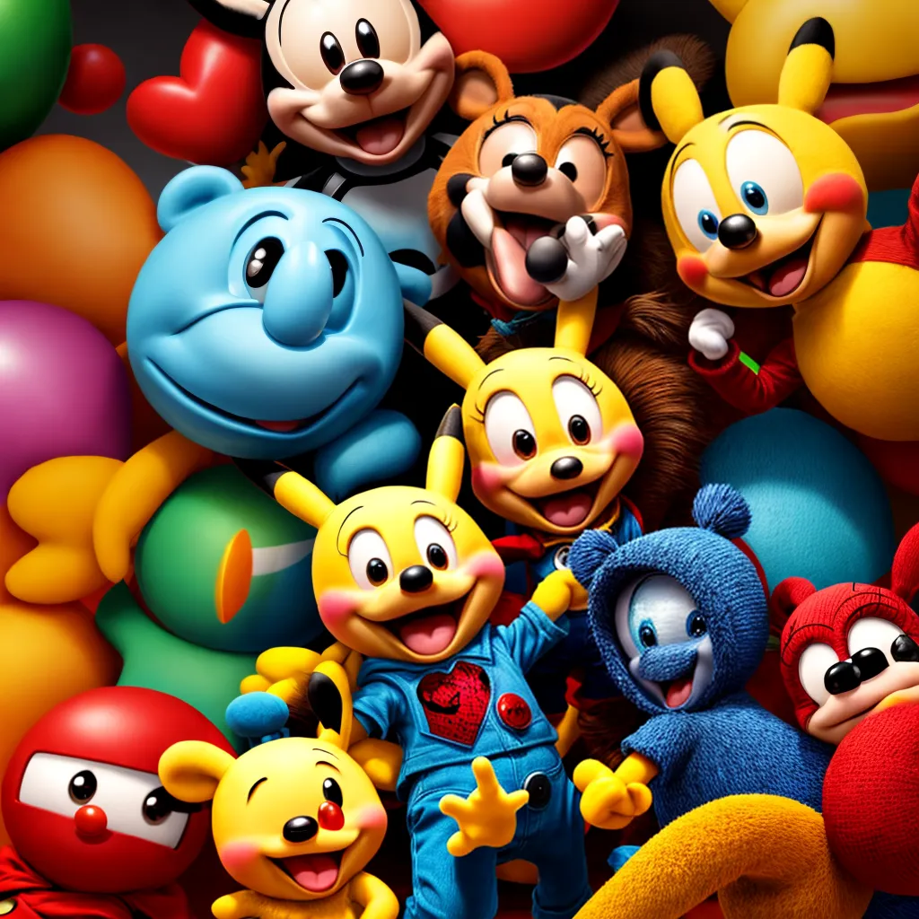 Personagens infantis coloridos sorriso