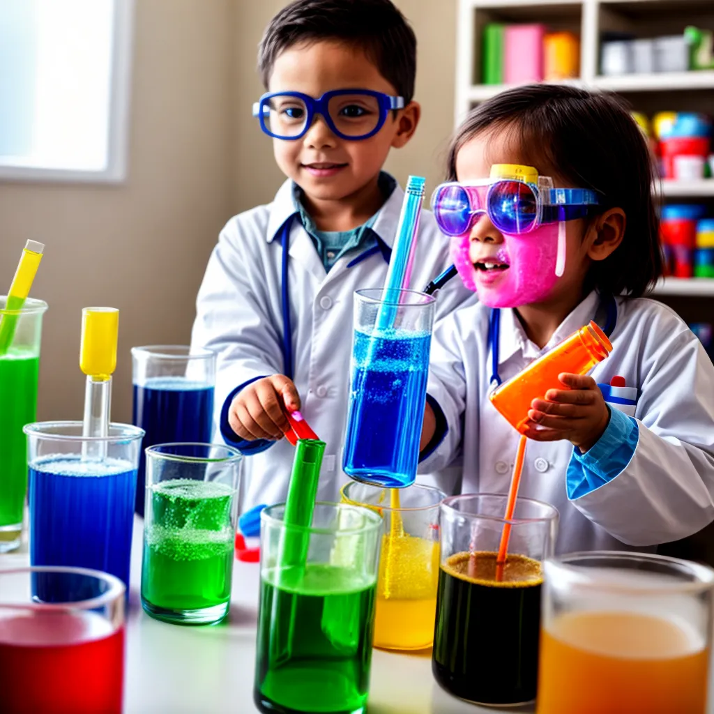 Criança ciência laboratório experimento