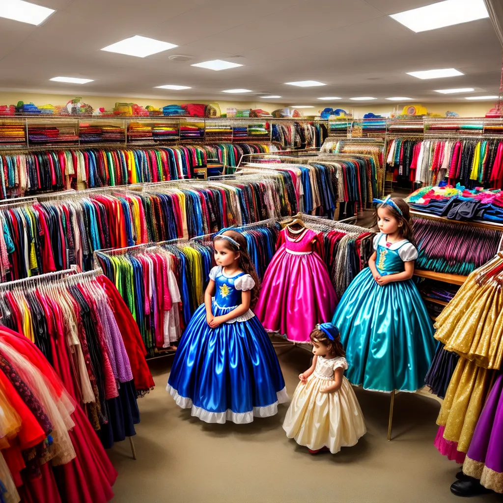 Loja infantil vintage fantasias coloridas