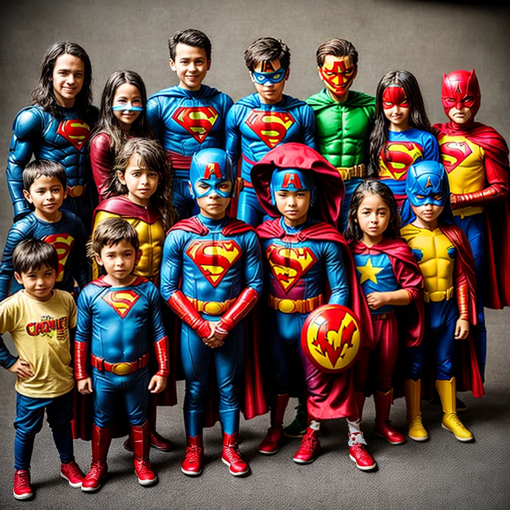 Crianças fantasiadas personagens quadrinhos