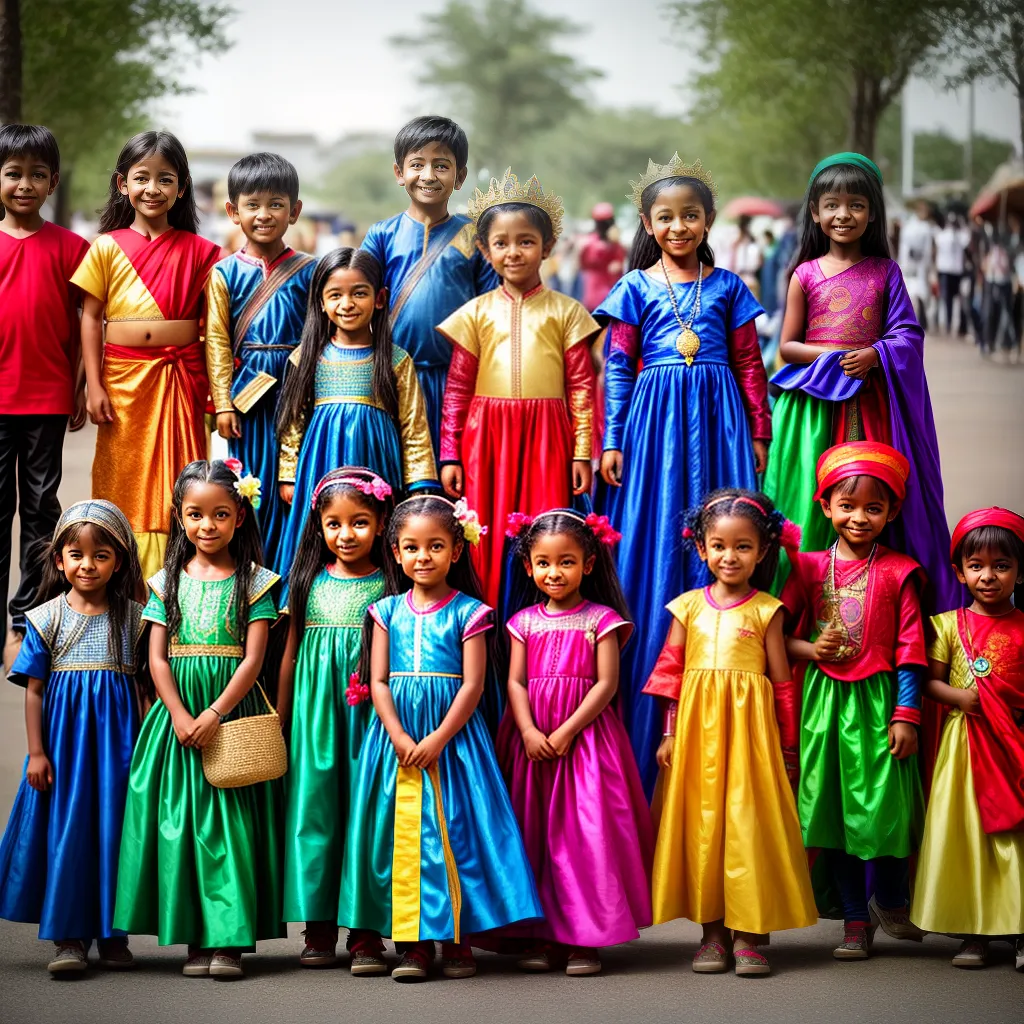 Crianças culturas fantasias diversidade