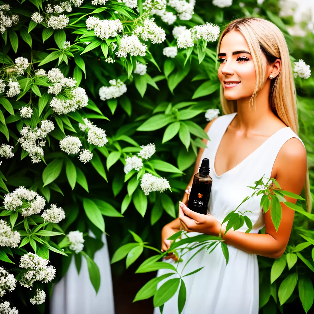 Fotos mulher oleo plantas bem estar