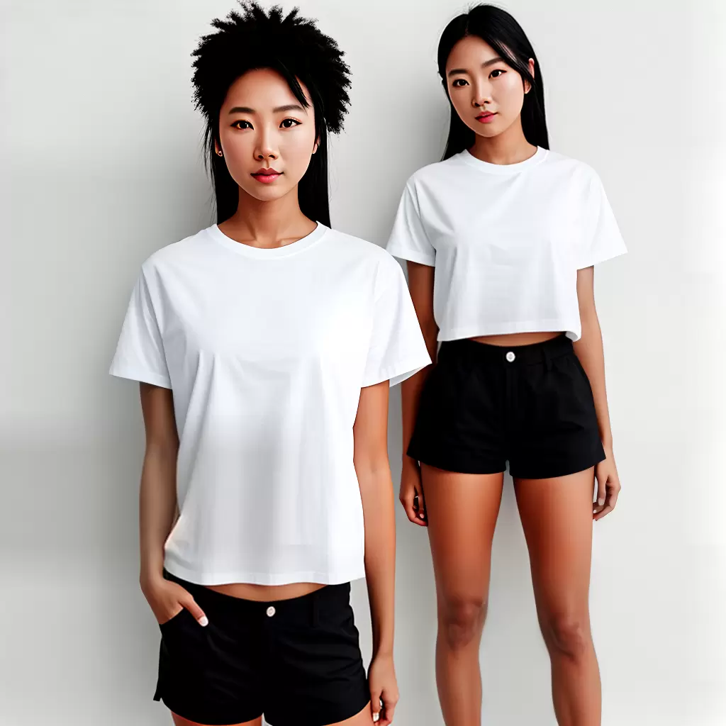 Fotos mulher camiseta branca shorts preto