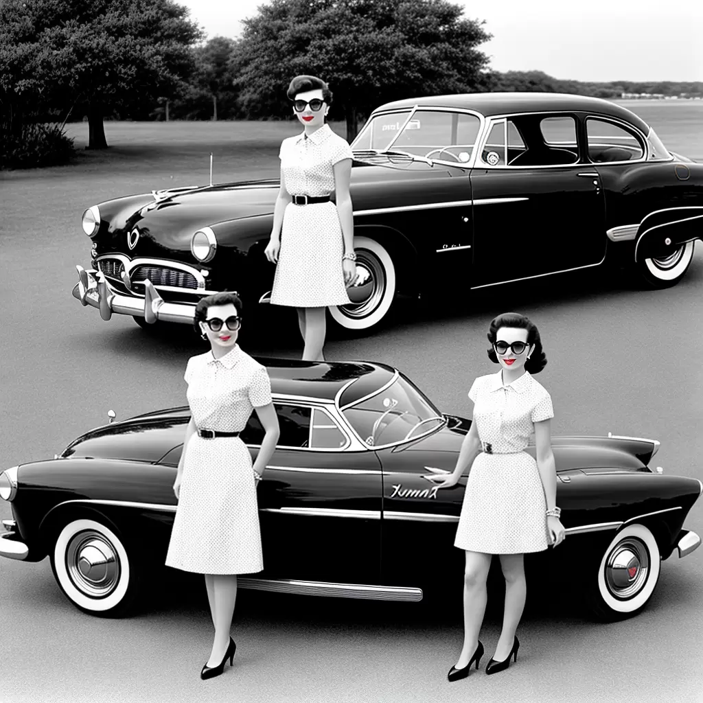 Fotos mulher estilo retro oculos carro