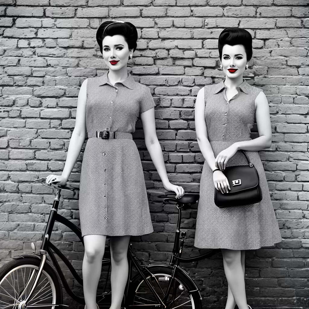 Fotos mulher vestido bicicleta retro