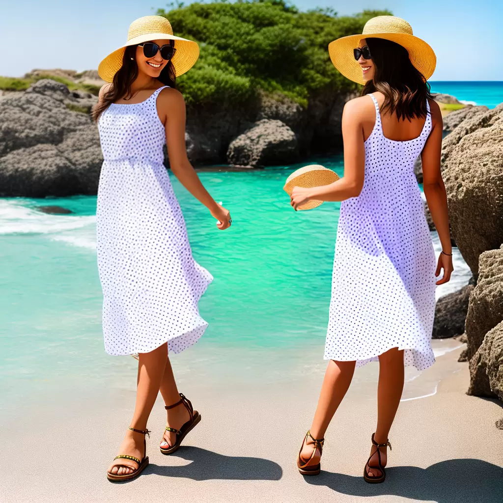 Fotos verao praia mulher vestido chapeu Fotos verao praia mulher vestido chapeu