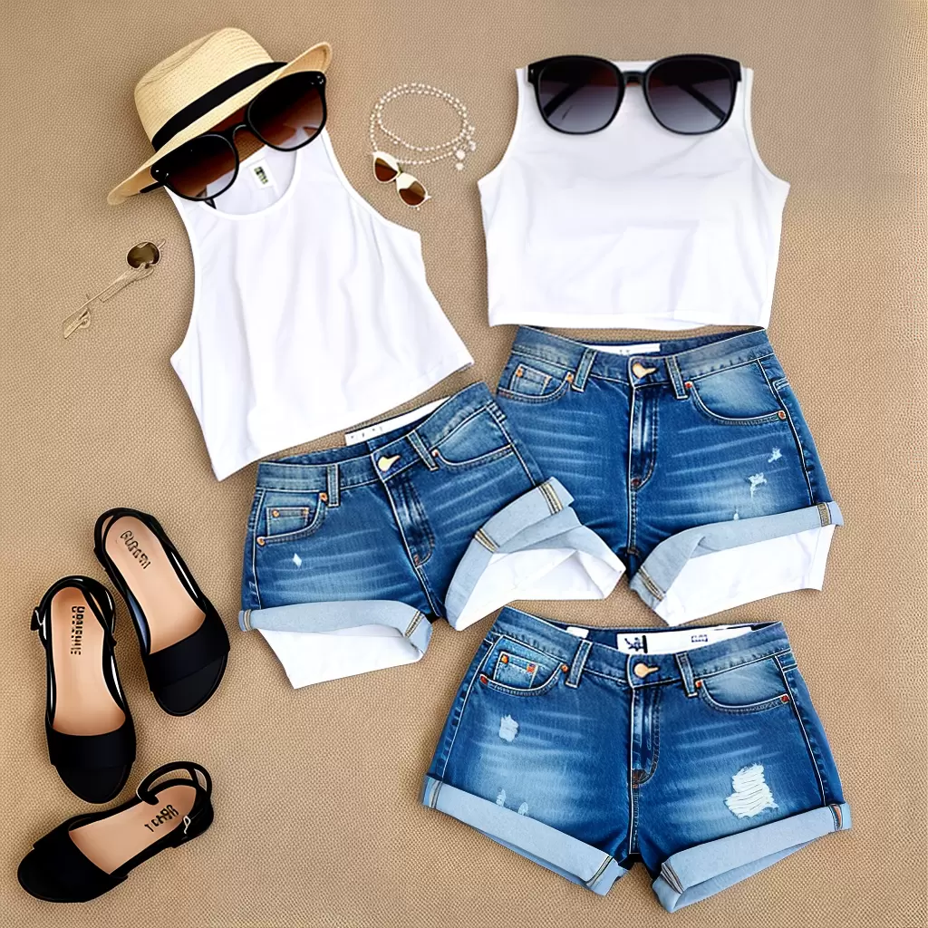 Fotos look verao top bolinhas shorts jeans Fotos look verao top bolinhas shorts jeans