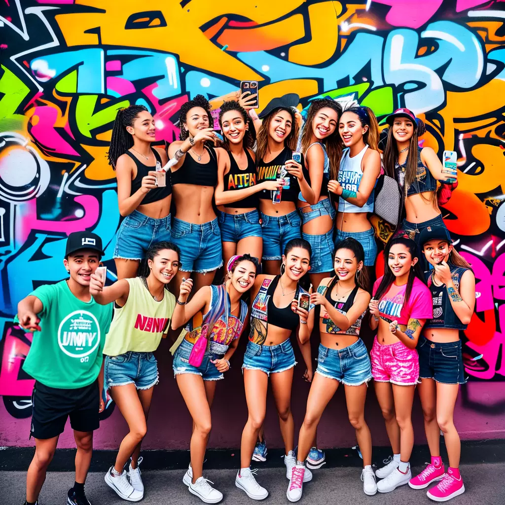 Fotos jovens selfie celebridades graffiti luzes