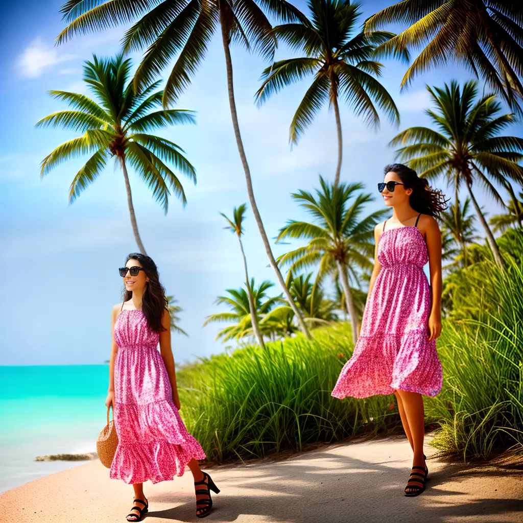 Fotos modelo vestido verao praia palmeiras