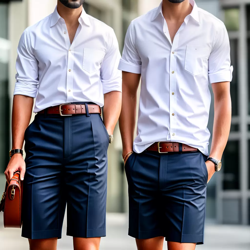 Fotos homem camisa branca bermuda azul sapato loafer