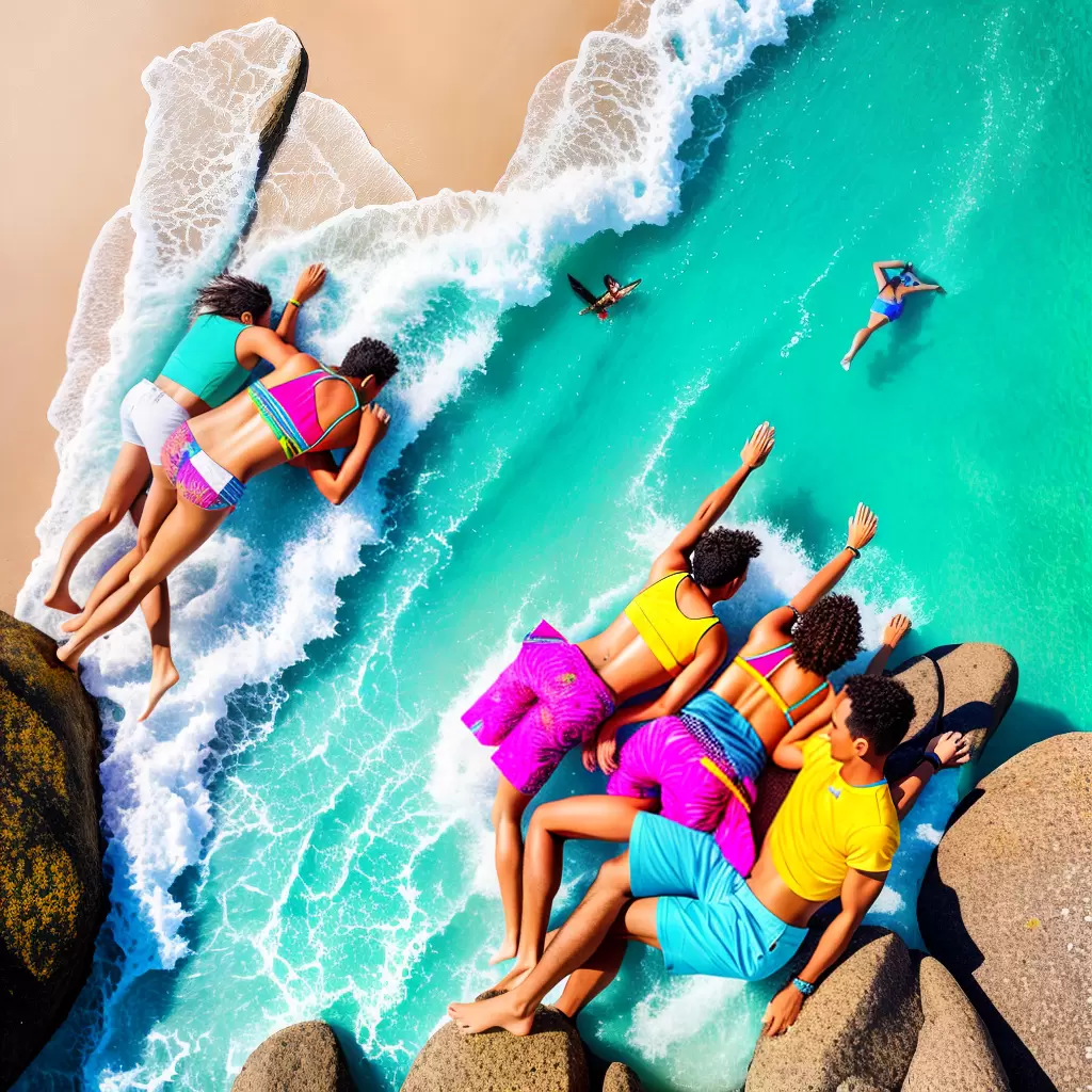 Fotos praia estampas coloridas ondas