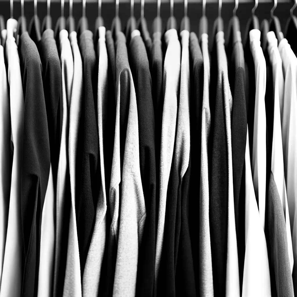 Fotos closet preto branco calca madeira