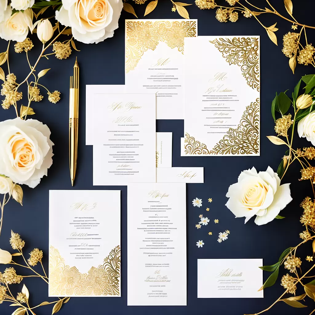 Fotos convite branco dourado floral elegante Fotos convite branco dourado floral elegante