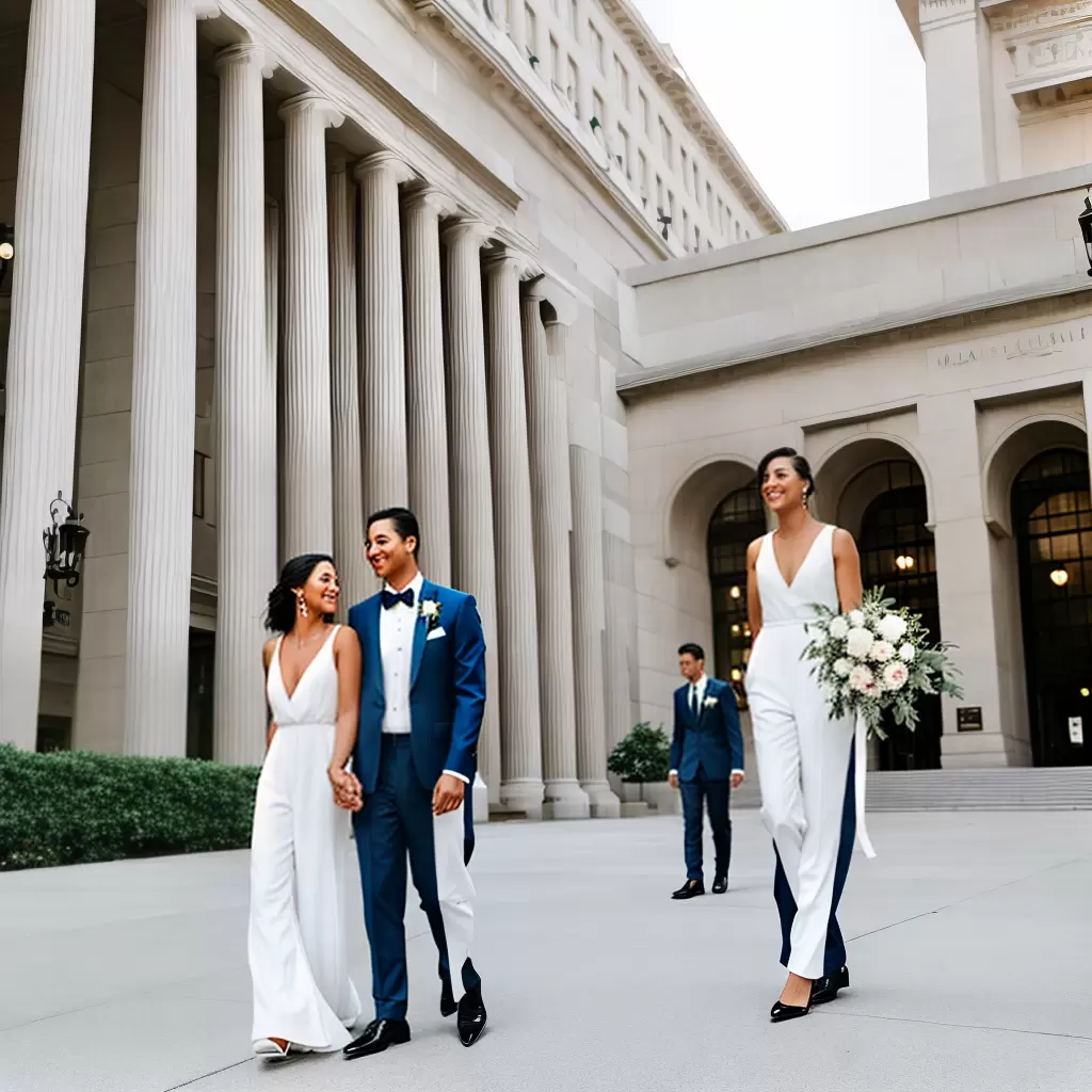 Fotos casamento civil noiva jumpsuit noivo terno navy Fotos casamento civil noiva jumpsuit noivo terno navy