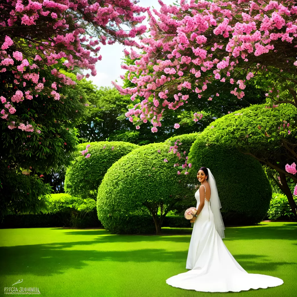 Fotos noiva jardim flores vestido unico